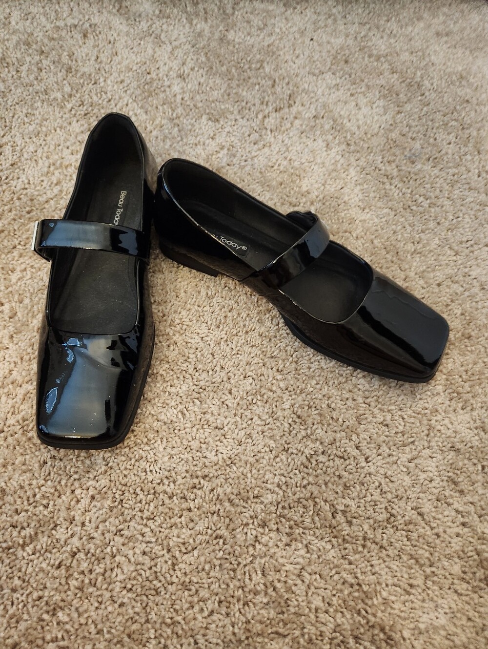 Beau Todat Black Patent Mary Jane Flats